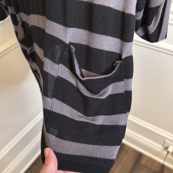 INC international concepts black and gray striped cowl neck sweater size 2X - Picture 3 of 8